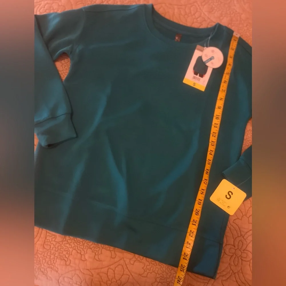 Mondetta Women's Teal Green Crew Neck Tunic Sweater Sweatshirt, Size S, NWT